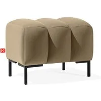 KONSIMO® Sitzhocker Polsterhocker PECCO hergestellt in der EU, Veloursstoff, handgefertigt, Elegant, Massivholzrahmen