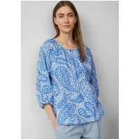s.Oliver Kurzarmbluse Bluse Strukturierte Relaxed-Fit-Bluse mit Raffungen und Raglanärmeln