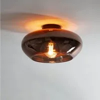 Vintagehaus Deckenleuchte Retro Deckenlampe Elevate Glas rund in kupferfarben