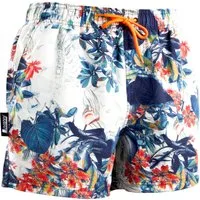 Luvanni Badehose Badehose Herren Schnelltrocknende Beachshorts 29v2 Badeshorts Kordelzug Boardshorts Schwimmhose Männer Jungle Blatt Blumen