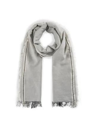Leichter Schal aus Baumwollmischung mit Streifen und metallischem Garn grau - Gr. - ONE SIZE