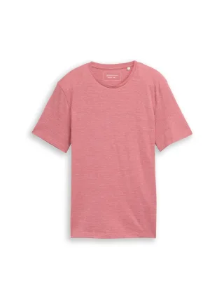 Denim Tom Tailor - T-Shirt in Melange-Optik baroque rose melange - Gr. - XXL