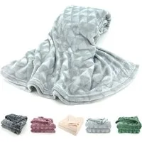 Wohndecke Soft Flanell Kuscheldecke Triangel Raute Sofadecke, heimtexland, super weich und flauschig, Allergiker geeignet, atmungsaktiv