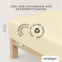 Schlafgut Spannbettlaken PURE Bio-Baumwolle mit Elasthan, 170 g/m², Bettlaken, Spannbetttuch, Jersey, Gummizug: rundum, (1 Stück), PREMIUM Laken für Matratzen bis 30cm Höhe, dehnbar blickdicht, straff