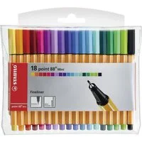STABILO Fineliner STABILO point 88 Fineliner Mini - 0,4 mm - 18er Set