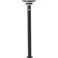 Brilliant LED Außen-Stehlampe Garvina, Bewegungsmelder, LED fest integriert, Warmweiß, Solar, 85 cm, 430 lm, 3000 K, Edelstahl, schwarz