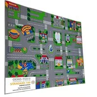 Entrando Kinderteppich Spielteppich Straße Stadt für Kinder, Rechteckig, Höhe: 10 mm, rutschfest, maschinenwaschbar, faltbar, strapazierfähig