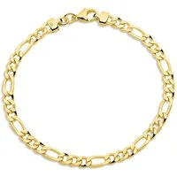 Tony Fein Armband Figaroarmband 4,6 mm 585er Vergoldet Massiv Glänzend