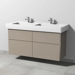 Sanipa 3way Waschtischunterbau zu Laufen Pro A Waschtisch mit 4 Auszügen, Sandgrau-Matt BS76067