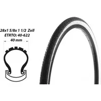 DSI Tyres Fahrradreifen 28 Zoll Fahrrad Reifen 28x1 5/8x1 1/2 City Bike 40-622 Mantel Weiswand, (1-tlg), Weisswand