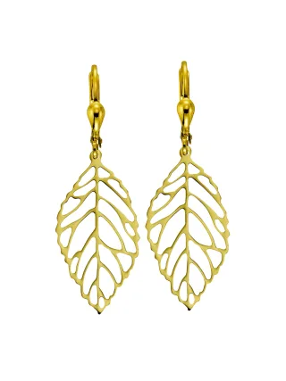 Fascination by Ellen K. Ohrhänger 333 Gold Blattmotiv 42mm lang