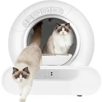 Rutaqian Katzentoilette Selbstreinigende Katzentoilette,Elektrisch Katzenklo mit APP-Steuerung, Elektr. Katzenklo mit Doppel-Geruchsneutralisation & Sicherheitsdesign