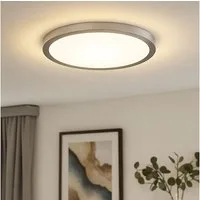 Briloner Leuchten LED Deckenleuchte, LED-Leuchtmittel fest verbaut, Warmweiß, LED Deckenleuchte Wohnzimmerlampe Hintergrundbeleuchtung silber rund
