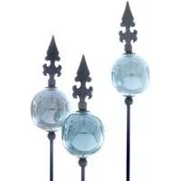 Dragimex Gartenstecker Metall Stecker franz. Lilie. 3x Gartenstecker Blautöne 110cm