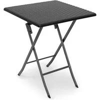 relaxdays Klapptisch Gartentisch klappbar BASTIAN, Schwarz, Quadratisch