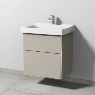 Sanipa 3way Waschtischunterbau zu Geberit Xeno2 Waschtisch mit 2 Auszügen, Kaschmir-Matt BP6601U