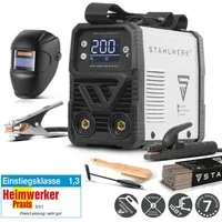 STAHLWERK Inverterschweißgerät ARC 200 MD Digital Inverter E Hand Schweißgerät 200 A Vollausstattung, Packung}, 8-tlg., Vollausstattung, Vollausstattung E-Hand, Lift-TIG Inverter mit 200 Ampere