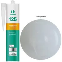 Ramsauer Dichtstoff Ramsauer 125 Handwerk 1K Silicon Dichtstoff 310ml Kartusche, gebrauchsfertig, UV- und witterungsbeständig, pilzhemmend, anstrichverträglich