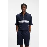 HUGO Poloshirt NAUTIX ZIP POLO aus Stretch-Baumwolle, Relaxed Fit