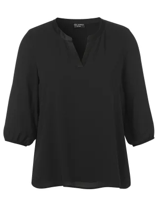 VIA APPIA DUE - Bluse V-Ausschnitt 3/4 Arm schwarz - Gr. - 50