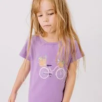 Walkiddy T-Shirt Walkiddy Blumen Kinder Bio Baumwolle GOTS Lila - Bio Baumwolle,GOTS, Kinderbekleidung,nachhaltige Klamotten