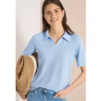 CECIL Poloshirt Strick-Look Shirt in Unifarben