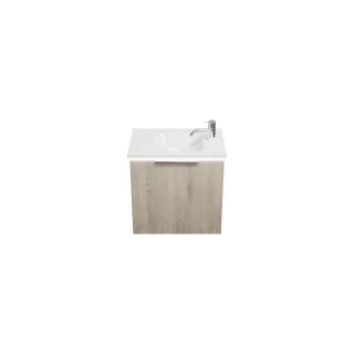 Burgbad Mineralguss Waschtisch-Set Eqio Eiche Dekor Flanelle/Alpinweiss, SFPR052F2632C0001 SFPR052F2632C0001