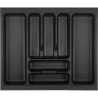 SO-TECH® Besteckeinsatz ORGA-BOX VIII Besteckeinsatz Lavagrau perlstruktur, 511 x 480 mm im 60er Schrank
