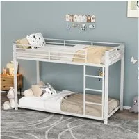 Ulife Etagenbett Klassische Kinder-Etagenbetten aus Eisen, Weiß