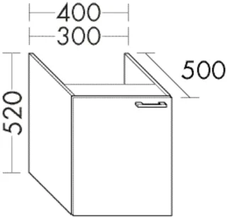 Burgbad Unterschrank Sys30 PG4 Sana 520x300x500 Anthrazit Ultramatt, WVEZ030RF5772 WVEZ030RF5772