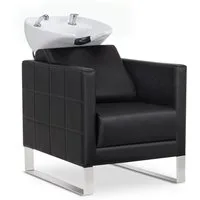 Barberpub Waschbecken BarberPub Friseurstuhl mit Waschbecken 8611, ohne Hocker, Friseurwaschbecken aus Keramik, Verstellbar