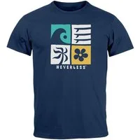 Neverless Print-Shirt Herren T-Shirt Surfing Icons Welle Palme Maritim Männer Fashion mit Print