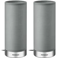 monzana Tischleuchte Jasmin, Jasmin - Grau, 2er Set LED Touch Dimmbar Schlafzimmer Wohnzimmer Nachttischlampe