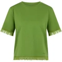 Marc Cain T-Shirt Baumwollshirt mit Fransen