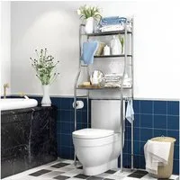 GarveeMore Badregal Metall-Organisationsregal über der Toilette mit abnehmbaren Handtuchha, Toilettenaufbewahrung Papierhalter Badezimmer-Organizer über derToilet