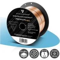 STAHLWERK Schweißdraht 1,0 mm MIG MAG CuSi3 Draht auf D100 Drahtrolle 1kg, (Packung), geringer Abbrand der Beschichtung und keine Spritzerentwicklung.