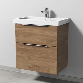 Sanipa 3way Waschtischunterbau zu Geberit iCon Light Waschtisch mit 2 Auszügen, Eiche-Kansas UM57159