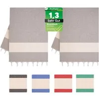 herémood Strandtuch Strandtuch Damen Herren, Badetuch Handtuch XXL, Geschenke für Frauen, [Test SEHR GUT, Note 1.1] (schnelltrocknend & saugstark, Sehr Gut getestet, 1er & 2er-Set, ideal für Strand, Sauna & Wellness – Beige, 2-St)