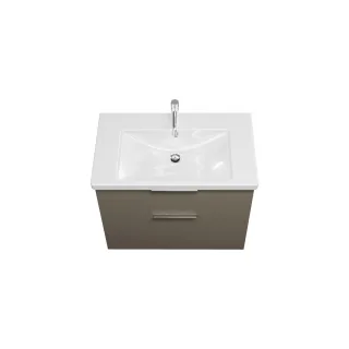 Burgbad Keramik Waschtisch-Set Eqio Grau Hochglanz/Alpinweiss, SEYQ083F2010C0001 SEYQ083F2010C0001