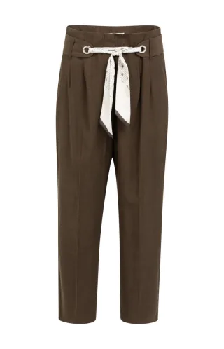 Yaya - High-Waist Stoffhose braun - Gr. - 44