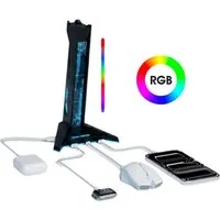 Forrlite Headset-Halterung RGB Kopfhörer Ständer, 9 Farben LED Atemlicht, (Aufbewahrung, Ordnung am Arbeitsplatz, Für Gamer PC Desktop Headset-Zubehör, Gaming Zubehör & Büro Zubehör für Schreibtisch Ordnung & Konnektivität)