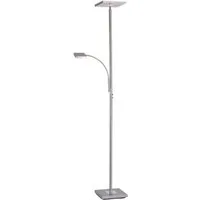 SellTec LED Deckenfluter LED Deckenfluter Stehlampe eckig, dimmbar über Touchdimmer, Touchschalter, 1xLED-Board / 22 Watt, warmweiß, Fluter schwenkbar + dimmbar, flexible Leselampe