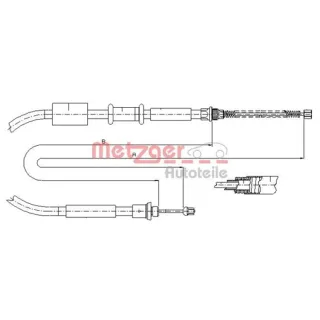 Metzger Handbremsseil hinten rechts Fiat Punto 176