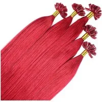 hair2heart Echthaar-Extension Premium Remy Bonding Extensions #0/44 Rot-Intensiv 40cm