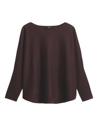 someday - Oversized Feinstrickpullover im Cape Stil - Tiraja lila/rot - Gr. - 38
