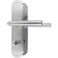 MS Beschläge Türgriff Edelstahl Langschildgarnitur Türdrücker Türklinke, Schildgarnitur 240x50mm - WC DIN Norm