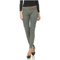 malito more than fashion Chinohose malito Damen Chino Hose inkl. Gürtel, Stoffhose mit Stretch, lässige Skinny Hose mit Gürtel
