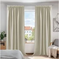 Deconovo Verdunkelungsvorhang Gardinen mit Kräuselband Blickdicht Vorhänge Wohnzimmer 2er Set, Vorhang Verdunkelung Vorhänge Kälteschutz Schlafzimmer Thermovorhang