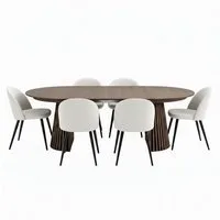 ebuy24 Essgruppe Tokyo Essgruppe Esstisch smoked, 6 Stühle aus beig, (7-tlg)