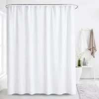 Euroshowers GmbH Duschvorhang hochwertig verarbeitet mit 12 Duschvorhangringen und Metalösen Breite 180 cm